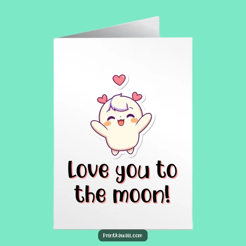 Free Printable Birthday Card: Adorable Character Floating Upwards - Funny Downloadable Gift