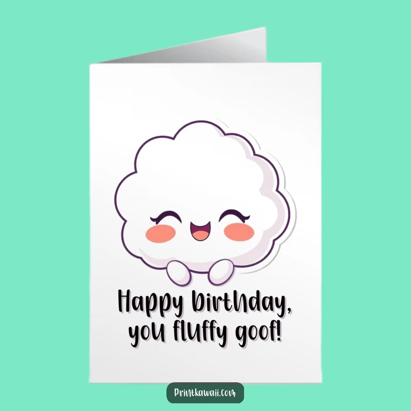 Free Printable Birthday Card: Giggling Cloud Character for a Hilariously Happy Celebration