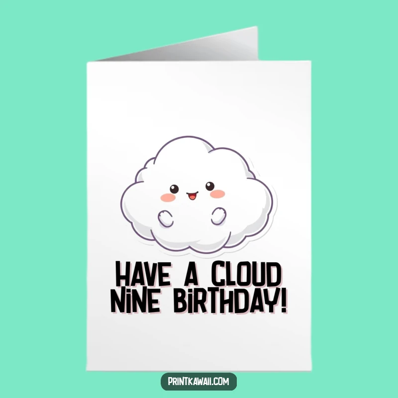 Free Printable Birthday Card: Playful Cloud, Airy Wishes, Funny Downloadable Greeting
