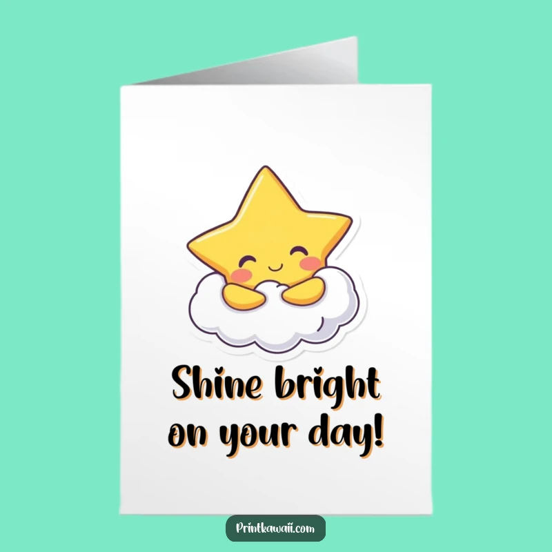 Free Printable Birthday Card: Star Hugging Cloud Hilarious Downloadable Gift