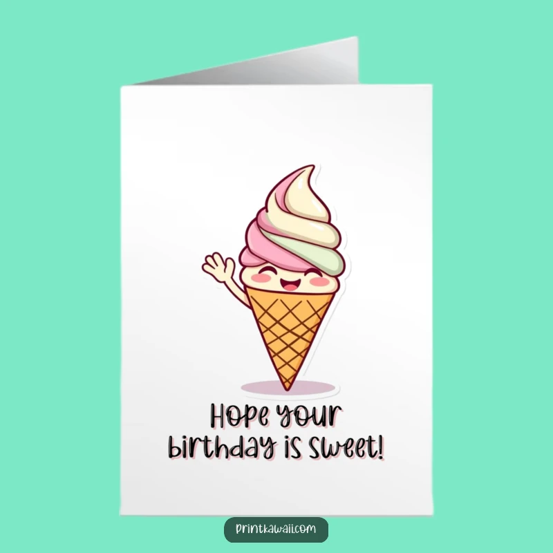 Free Printable Ice Cream Birthday Card: Sweet & Funny Downloadable Gift