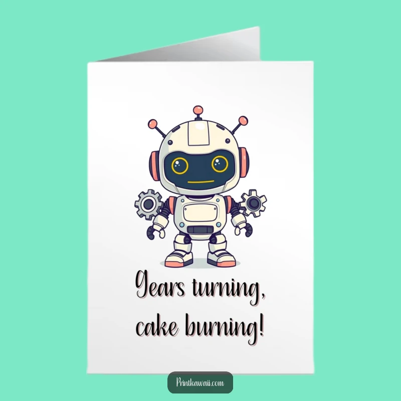 Free Printable Robot Birthday Card: Funny Downloadable Gift for Tech Lovers