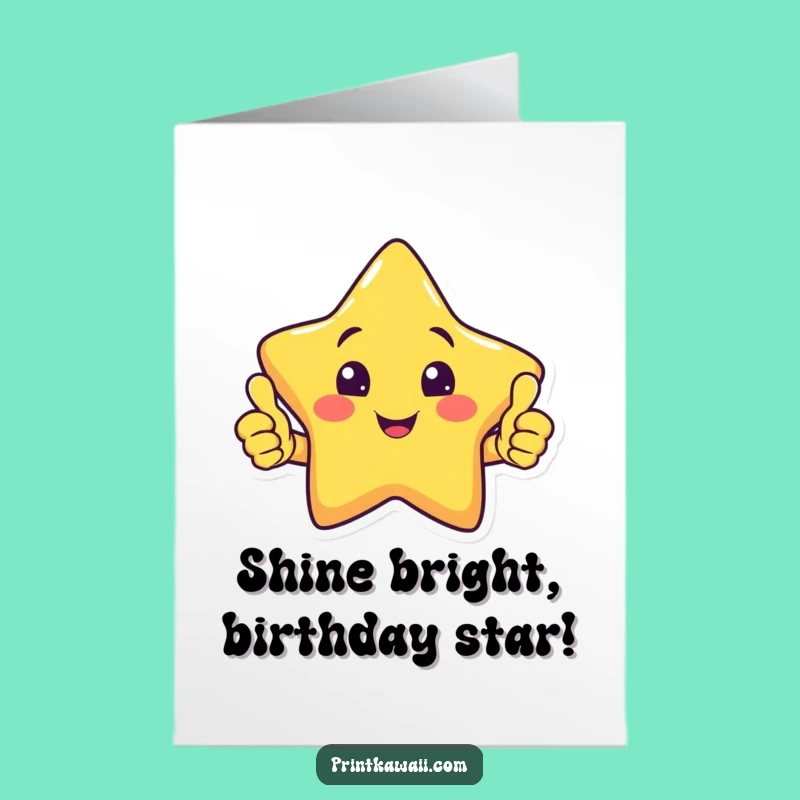 Free Printable Star Birthday Card - Double Thumbs Up for Funny Downloadable Fun