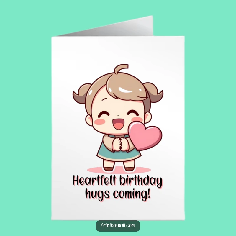 Free Printable Birthday Card: Joyful Heart Character for the Funniest Downloadable Gift!