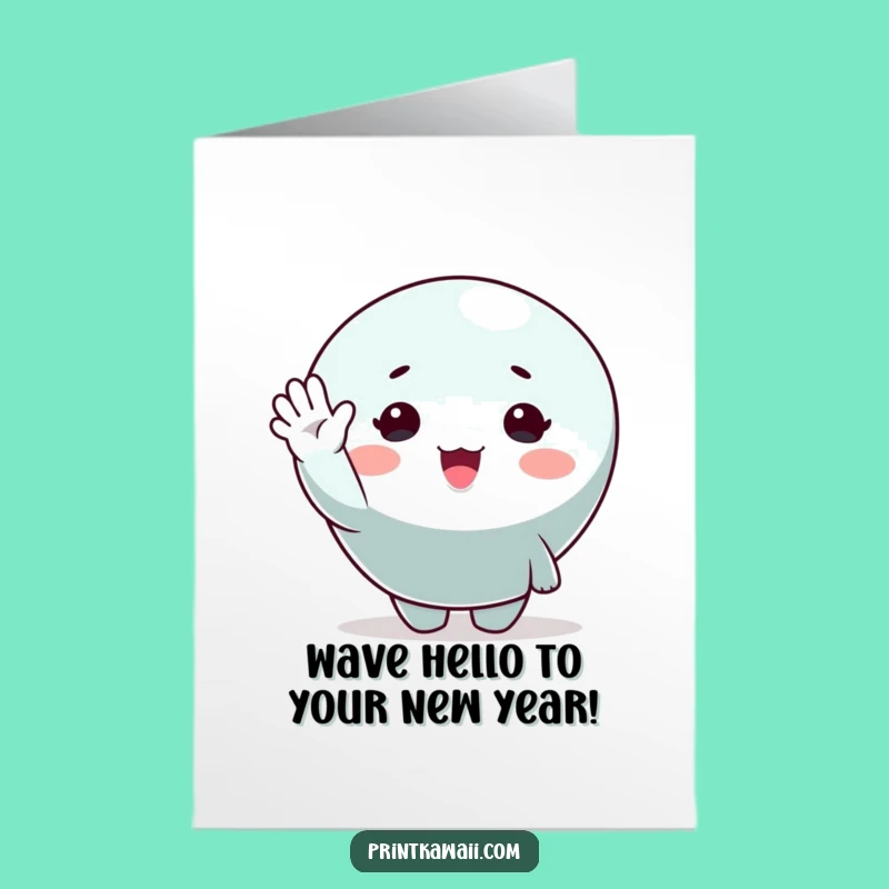 Free Printable Birthday Card: Cute Waving Character, Hilarious Downloadable Design for a Joyful Celebration
