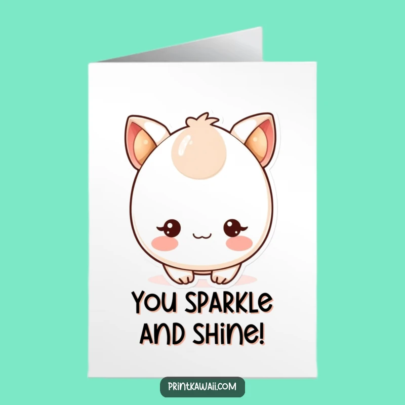 Adorable Free Printable Birthday Card: Blushing Character's Sweet Wishes