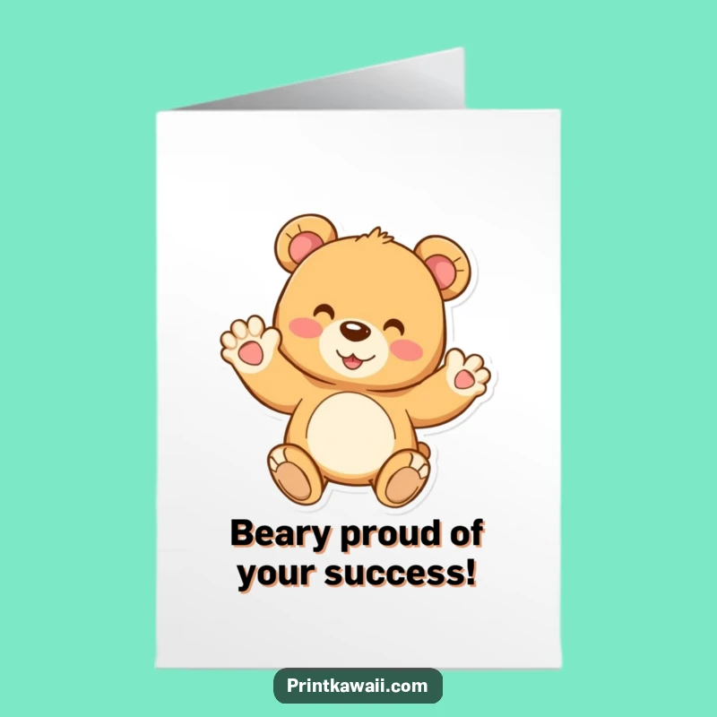 Free Printable Teddy Bear Congrats Card: Sweet & Funny Downloadable