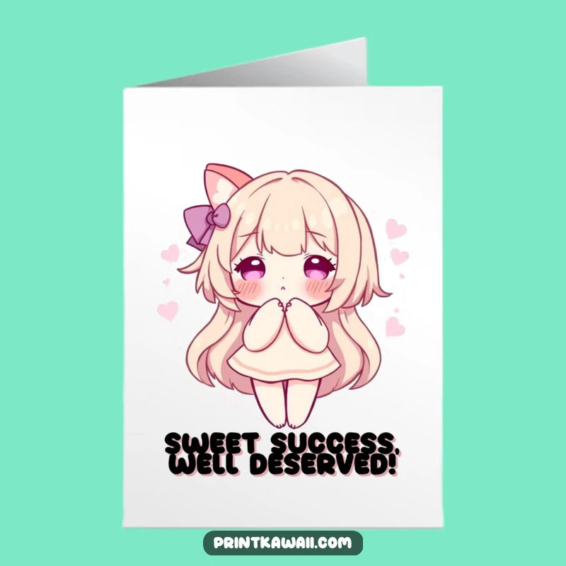 Free Printable Congrats Card: Sweet Aura Character for a Joyful Downloadable Gift!