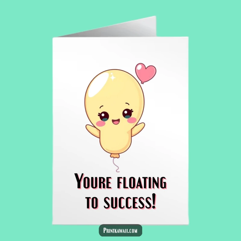 Free Printable Congrats Card: Uplifting Balloon Character for Joyful Downloads