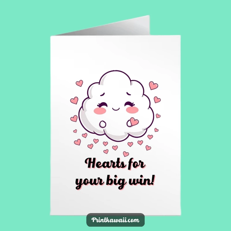 Free Printable Congratulations Card: Heart Rain Cloud for a Joyful Downloadable Surprise