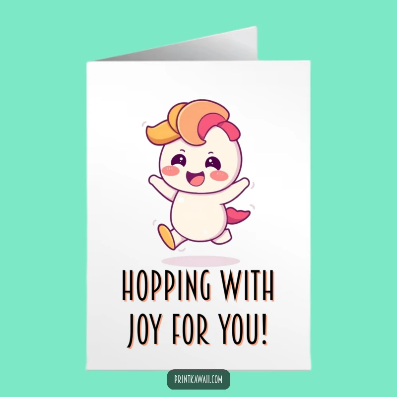 Free Printable Congrats Card: Rainbow Hop, Celebrate Funny Downloadable!