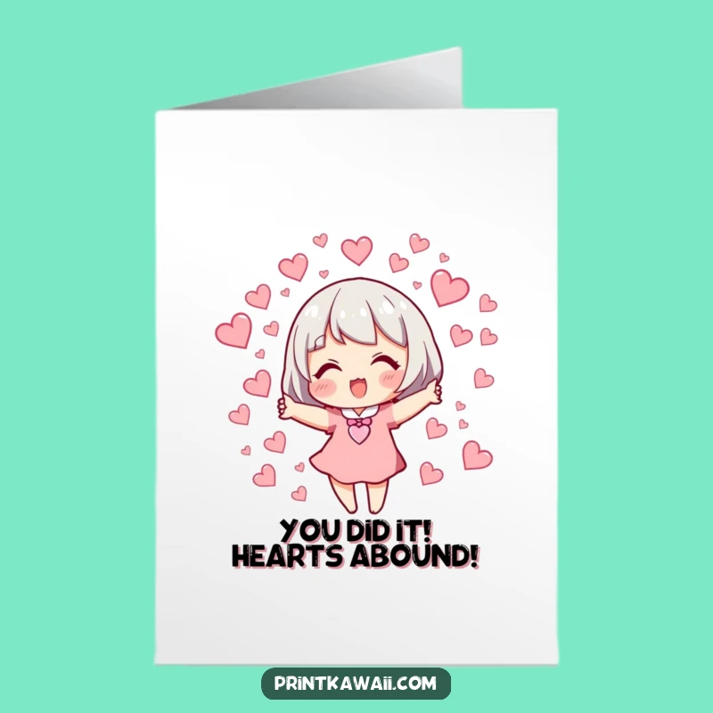 Free Printable Congrats Card: Character Hearts Galore - Fun Download