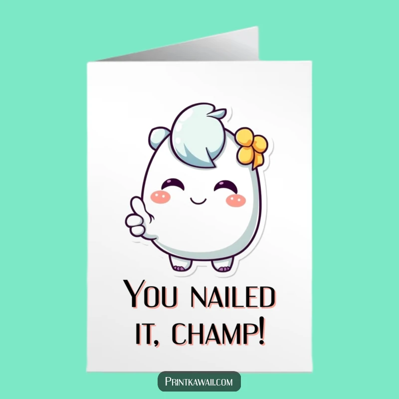 Free Printable Congrats Card: Sweet Thumbs Up Winner, Funny Downloadable Gift