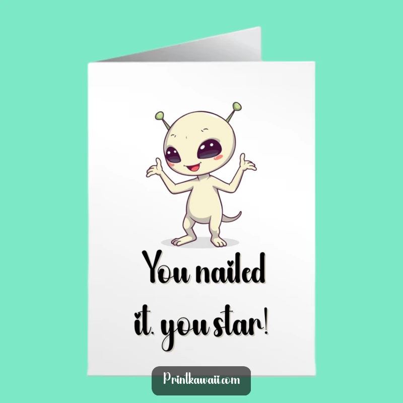 Free Printable Alien Dance Congrats Card - Hilarious Downloadable Greeting for Any Occasion