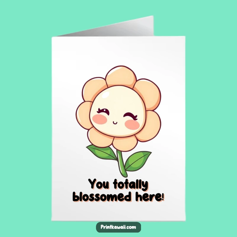 Free Printable Congrats Card: Blushing Flower Funny Downloadable Gift