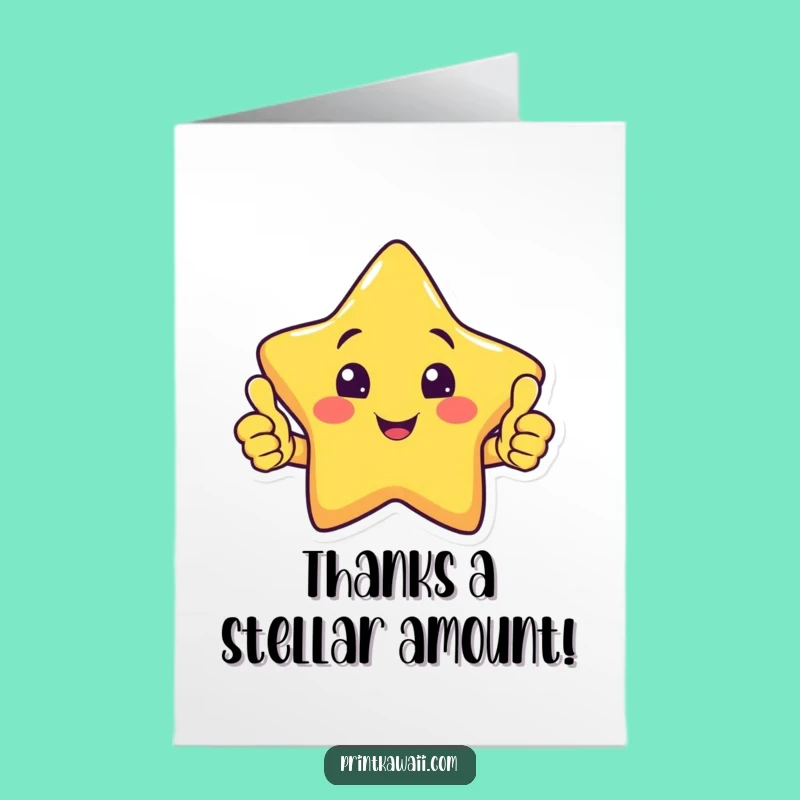Free Printable Star Thank You Card - Double Thumbs Up for Funny Downloadable Appreciation