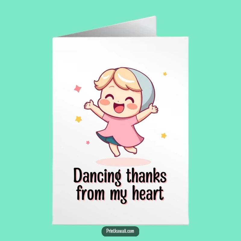 Free Printable Thank You Card: Dancing Character Thanks, Funny Downloadable Gift