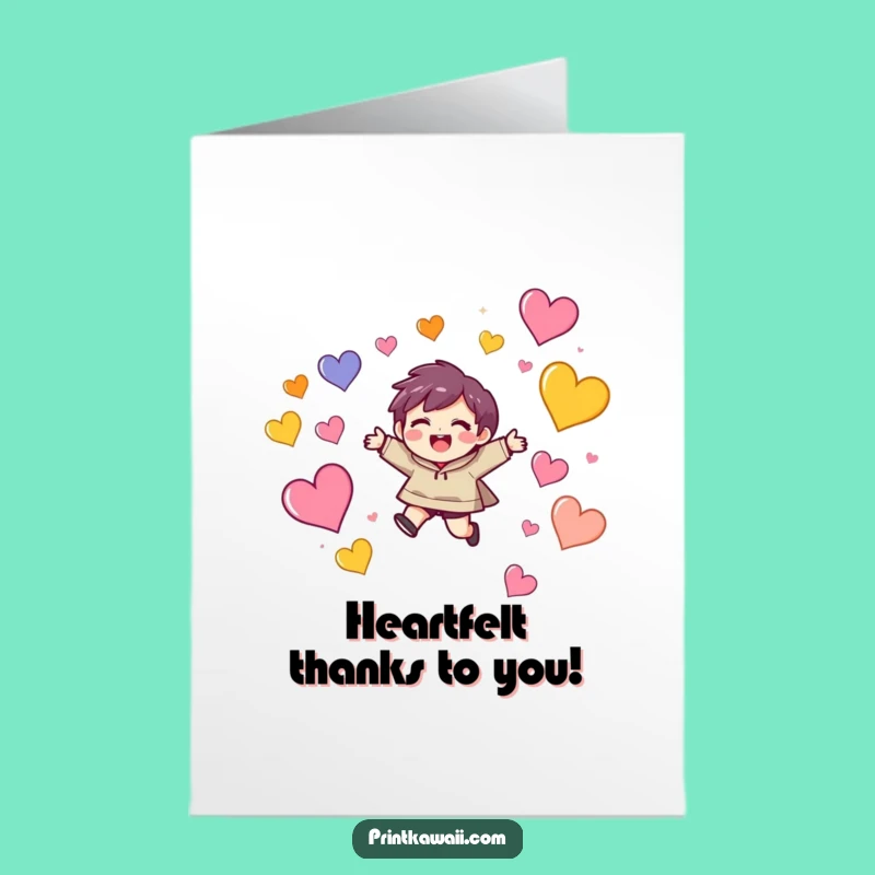 Free Printable Thank You Card: Heart Leaper - Funny Downloadable Gift for Heartfelt Thanks!