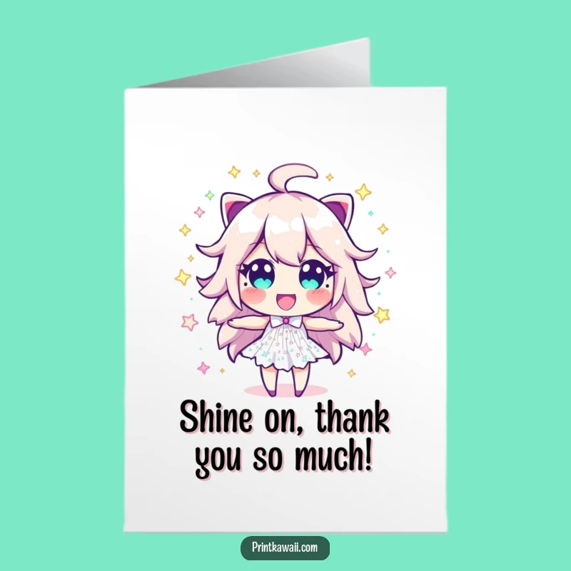 Free Printable Thank You Card: Sparkle Dust Character for Grateful Gratitude