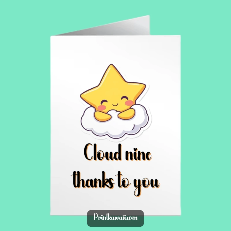Free Printable Thank You Card: Star Cloud Hug Hilarious Downloadable Gift
