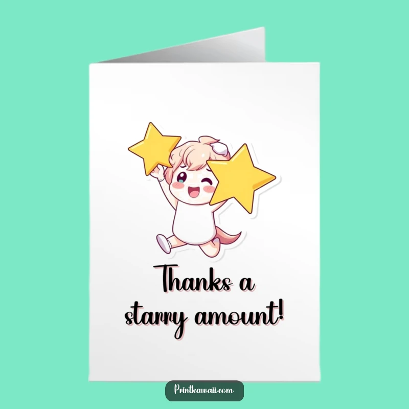 Free Printable Thank You Card: Star Leaper, Express Gratitude with Humor