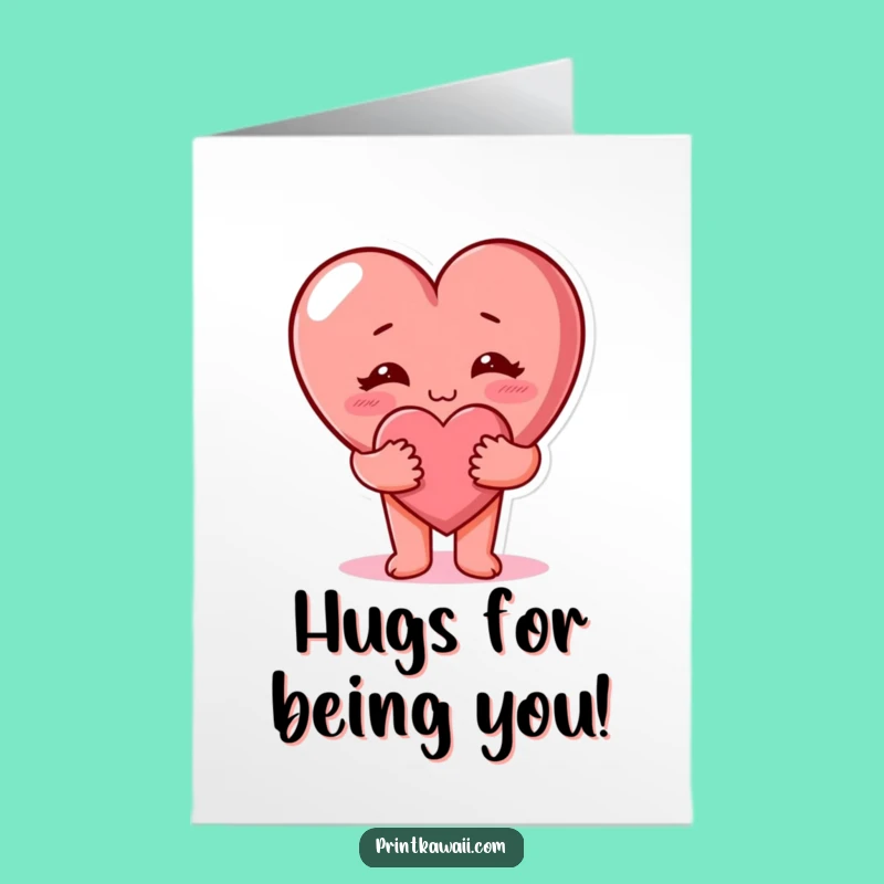 Free Printable Thank You Card: Heart's Warm Hug - Downloadable Digital Gift