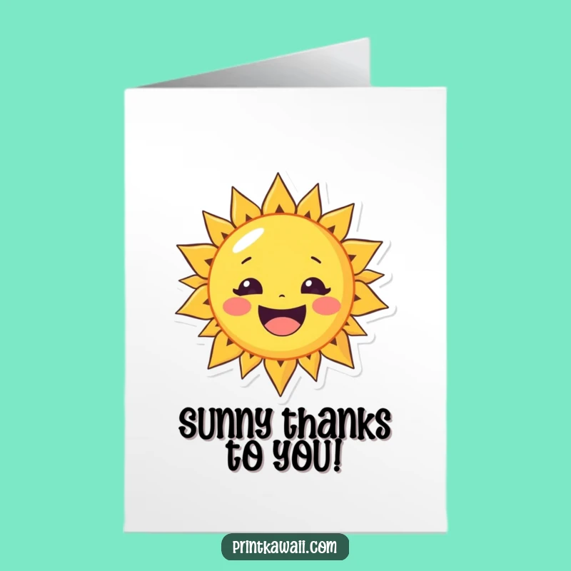 Free Printable Cheerful Sun Thank You Card - A Sunny Downloadable Thanks