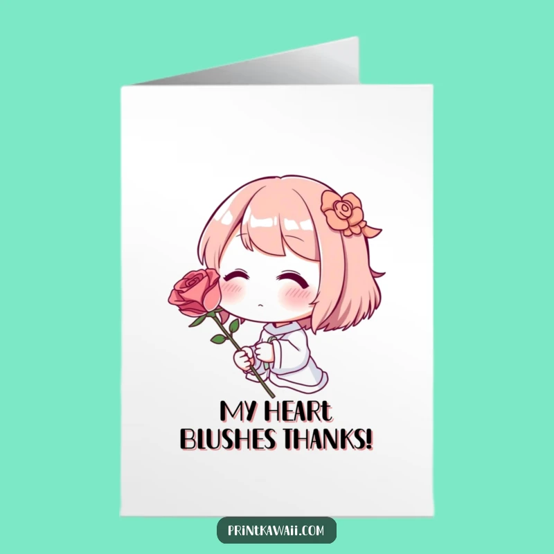 Thank You Free Printable Card: Blushing Rose Appreciation - DIY Gift