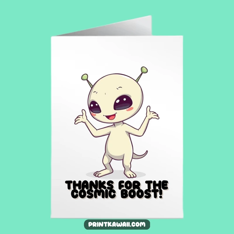 Free Printable Alien Thank You Card - Humorous Downloadable Note for Expressing Gratitude