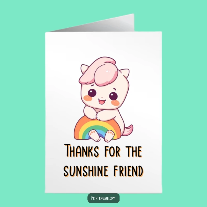 Free Printable Kawaii Rainbow Hug Thank You Card - Heartfelt Downloadable Gift