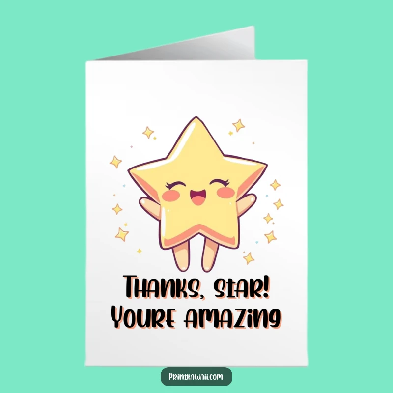 Free Printable Star Thank You Card: Joyful Spin Gift