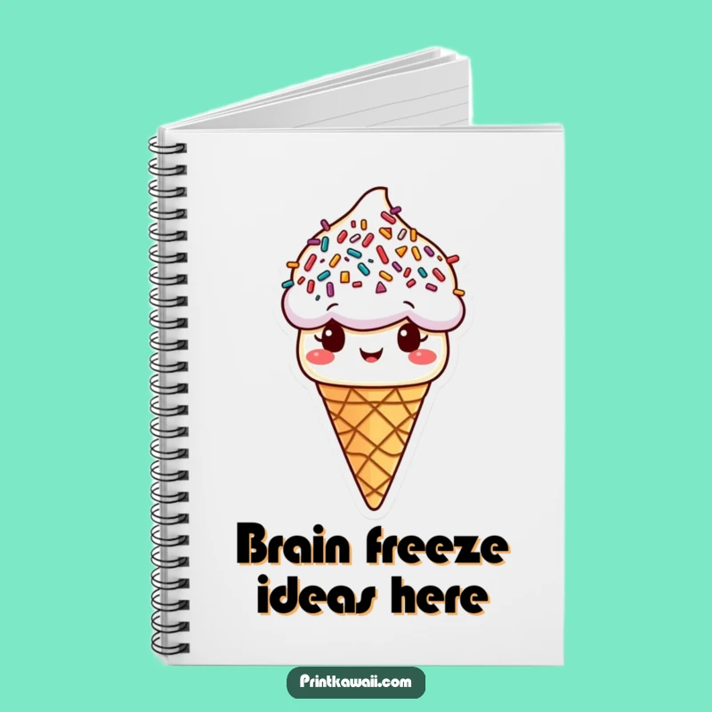 Funny Ice Cream Cone Sprinkle Hair Notebook, Jot Down Fun & Perfect Funny Gift for Writers