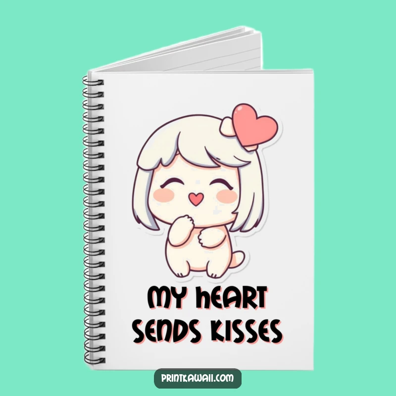 Funny Kissing Heart Notebook: Sweet Character Journal, Perfect Writing Funny Gift
