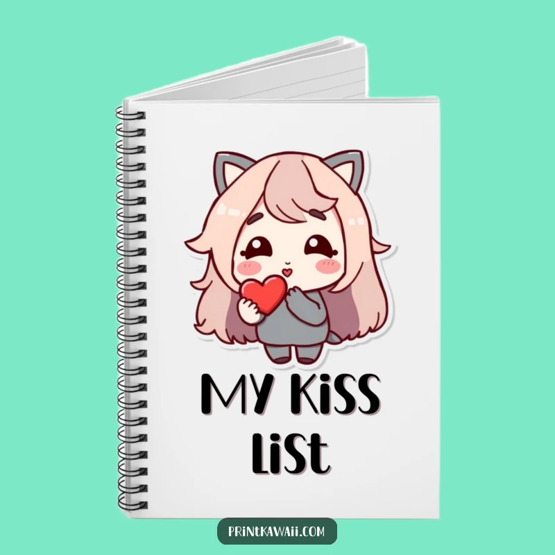 Funny Love Journal Notebook: Kissing Character & Heart, Perfect for Notes