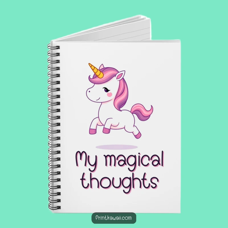 Funny Unicorn Prancing Notebook: Journal Magical Thoughts, Whimsical Gift Idea