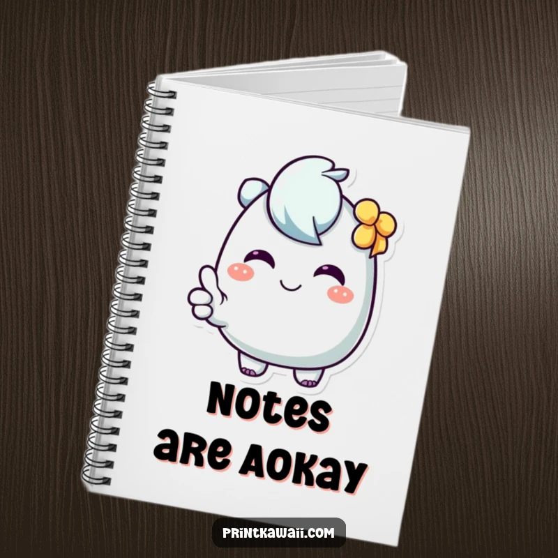 Funny Notebook featuring a character giving a sweet thumbs up, perfect for jotting down plans, notes, and positive affirmations.