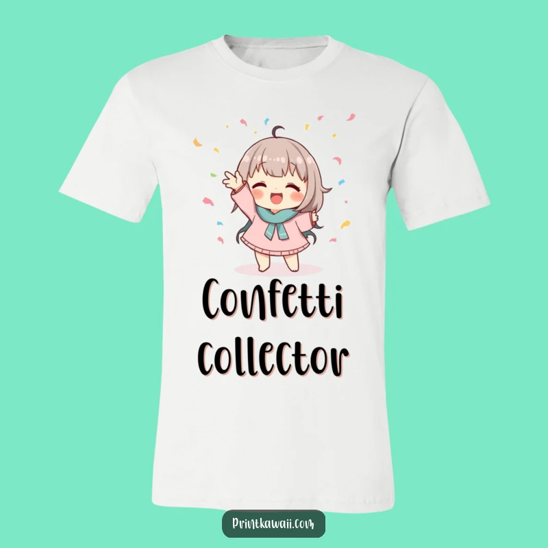 Funny Confetti Pose T-Shirt: Cute Character Tee for Playful Personalities