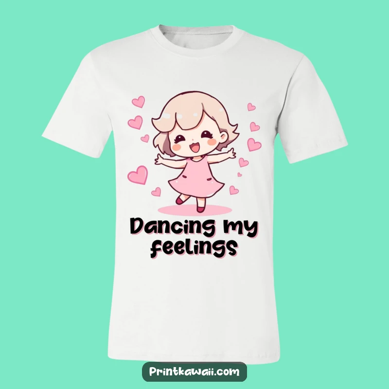 Funny Heart Trail Dance T-Shirt: Adorable Character Tee for Happy Vibes