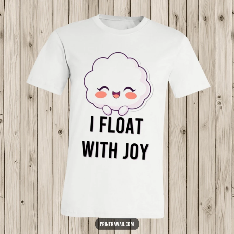 Funny t-shirt featuring a cloud character overcome with giggles, expressing pure delight and contagious happiness.