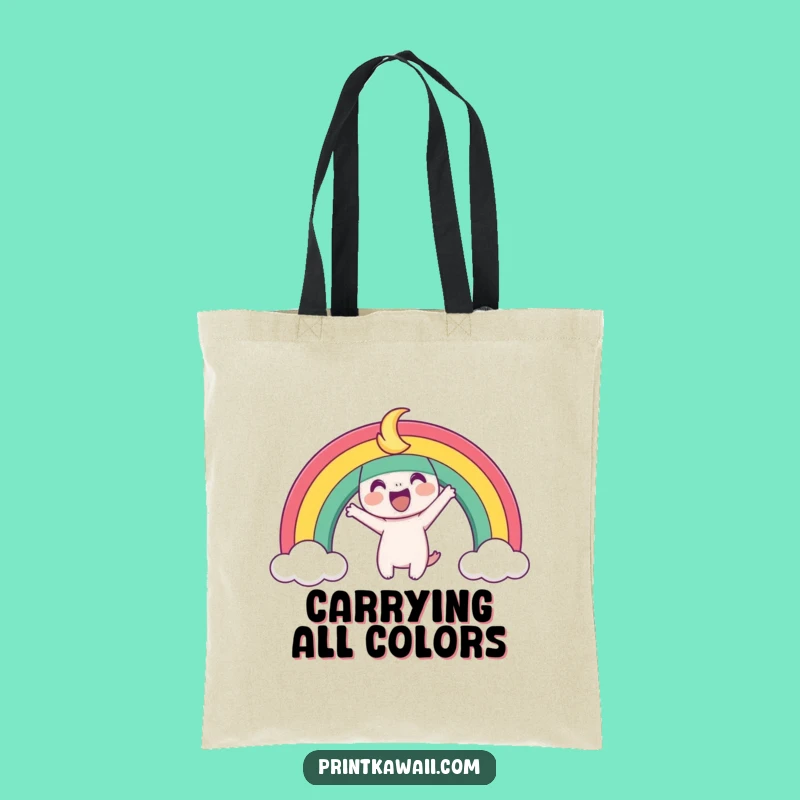 Funny Playful Rainbow Tote Bag - Carry Your Colors, Awesome Funny Gift
