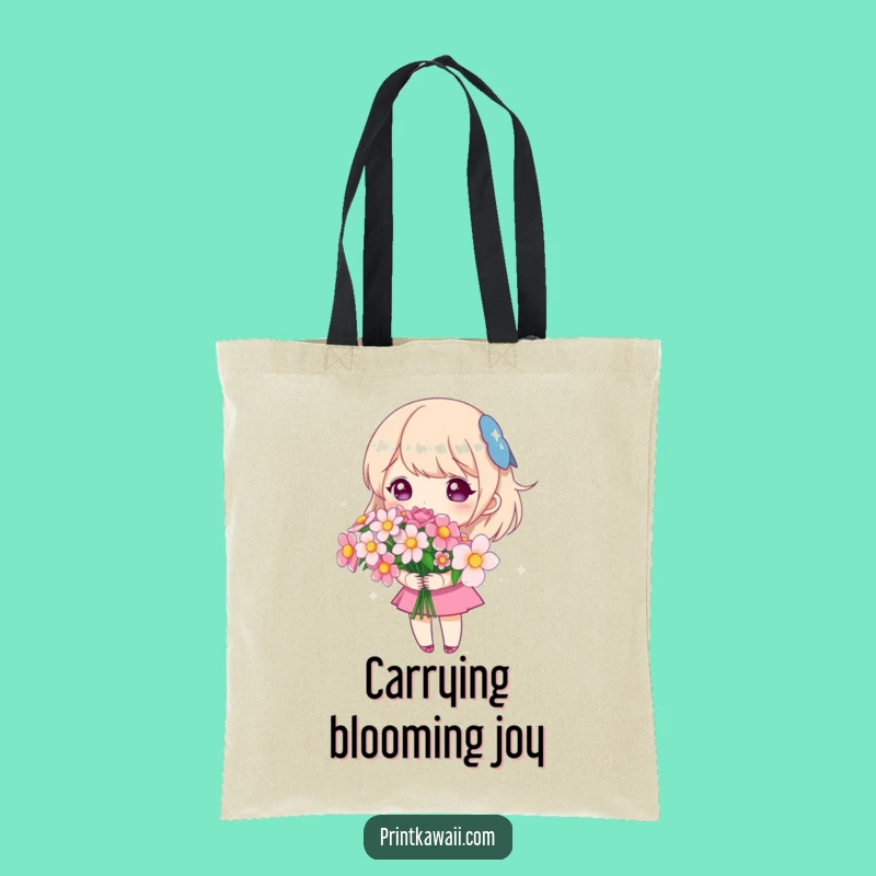 Funny Cute Flowers Tote Bag - Carry Your Bouquet Anywhere