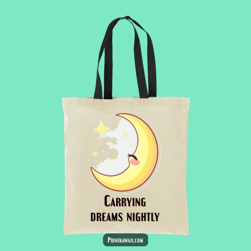 Funny Winking Moon Tote Bag: Carry Your Essentials with Celestial Humor, Great Funny Gift!