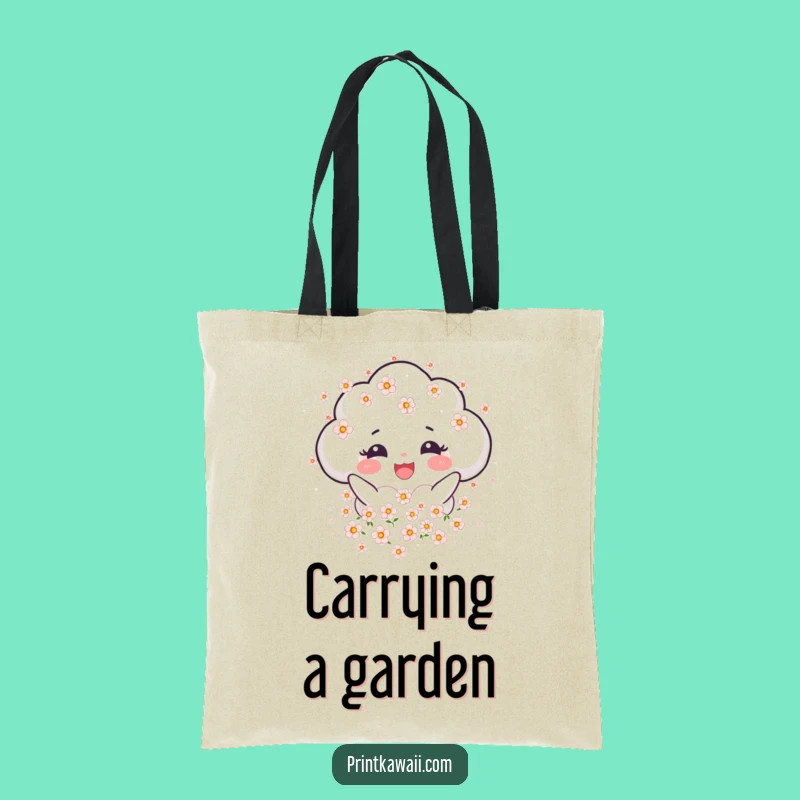 Funny Blooming Cloud Tote Bag: Carry Joy with this Cloud Character Bag