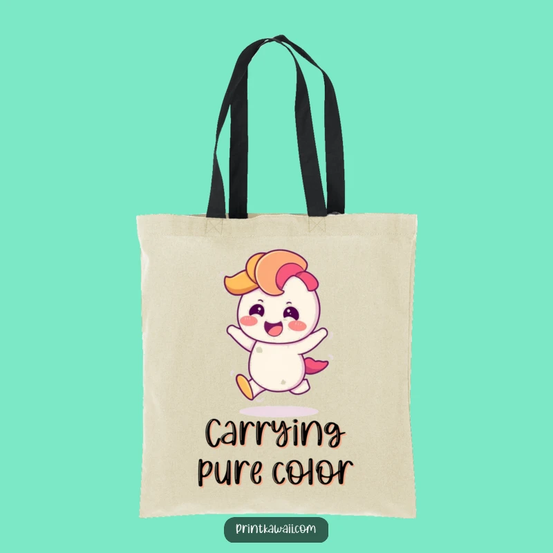 Funny Giggling Rainbow Tote Bag: Carry Fun with this Rainbow Character