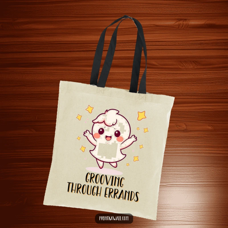 Funny Kawaii Dance Tote Bag: Cute character dancing with stars, perfect for carrying daily items with joy.