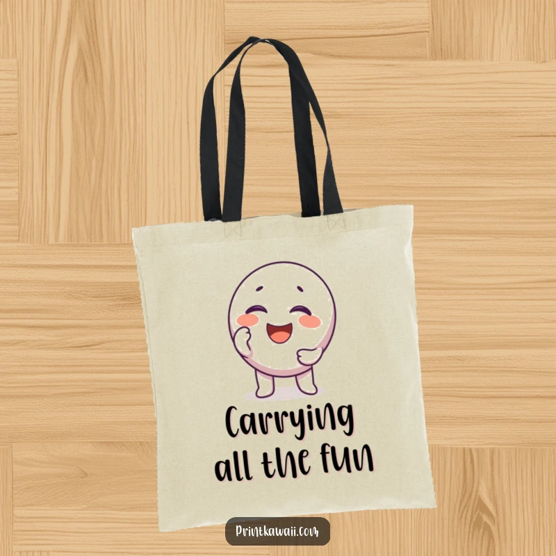 Funny round key character tote bag, holding the key to giggles, a practical and funny gift.